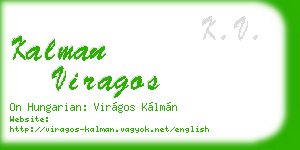 kalman viragos business card