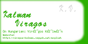 kalman viragos business card